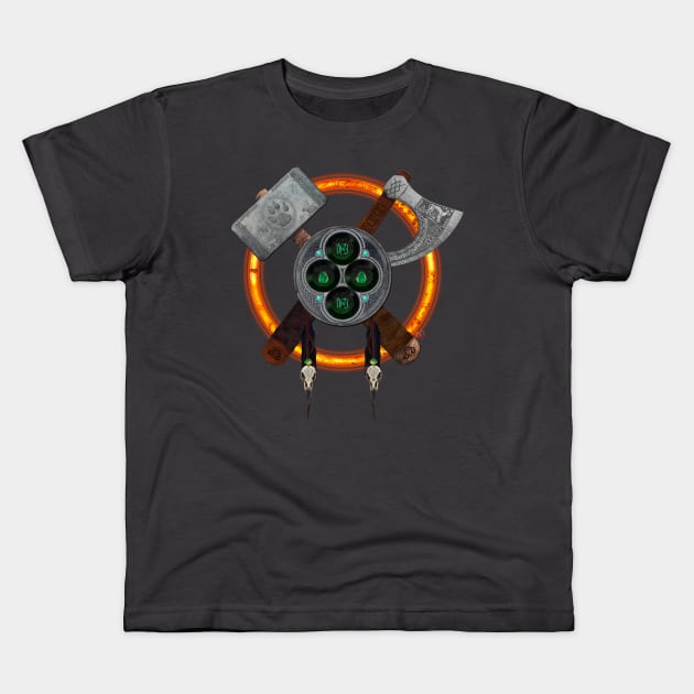 Celtic Battle Shield Kids T-Shirt by Sean Damien